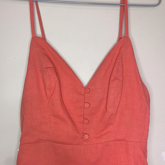 Lulu’s Coral Orange Brielle Ruffled Skater Dress Size XS - LIKE NEW CONDITION - Picture 4 of 8